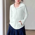 thumbnail image 7 of Girls UPF 50+ Sun Protection Jacket White Hooded Zip Up Lightweight Breathable Summer Outdoor Activewear for Kids 4-14,Size 7-8 T, 7 of 7