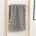 thumbnail image 2 of CuiLiyq 1 Pack Cotton Towel for Bathroom, Soft and Absorbent Household Gift Towel with Small Red Heart Print, Bath Lightweight Quick Dry Washcloths for Bathroom Home Decorative, 29.5" x 13.4", Gray, 2 of 6