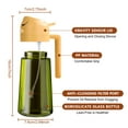 thumbnail image 2 of YARRAMATE 16oz/470ml Oil Sprayer w/ Stickers, 2 in 1 Green Glass Olive Oil Bottle, Food Grade Premium Spray Bottle for Salad, Frying, BBQ (Orange), 2 of 8
