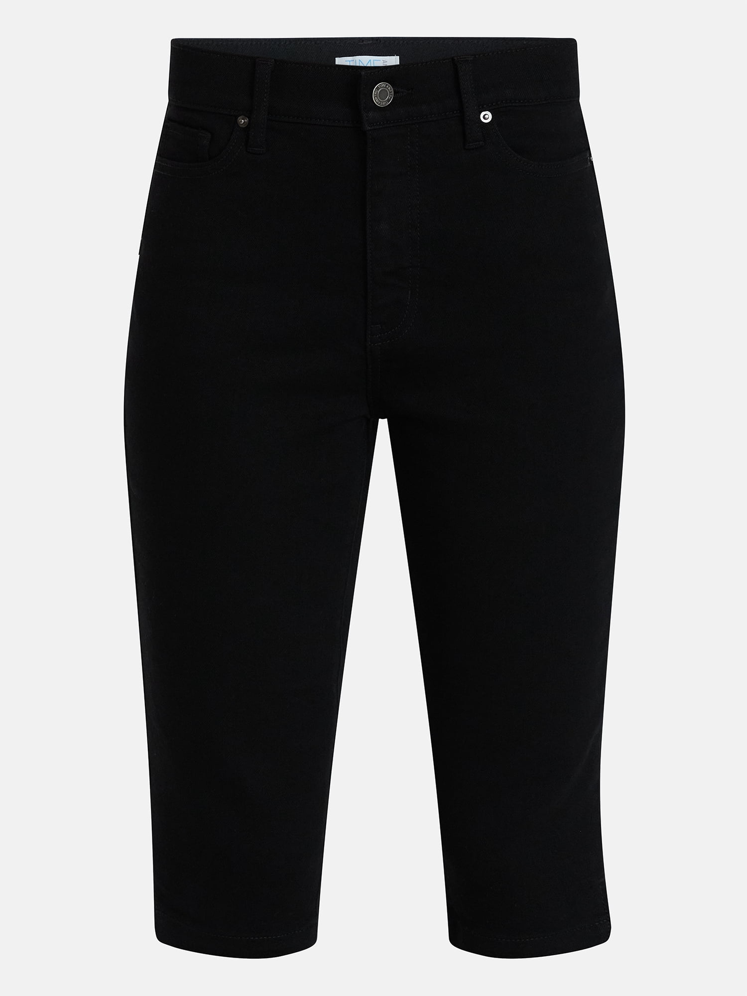 Time and Tru Women's Mid Rise Stretch Denim Capri Pants, 16.5" Inseam, Sizes 0-20