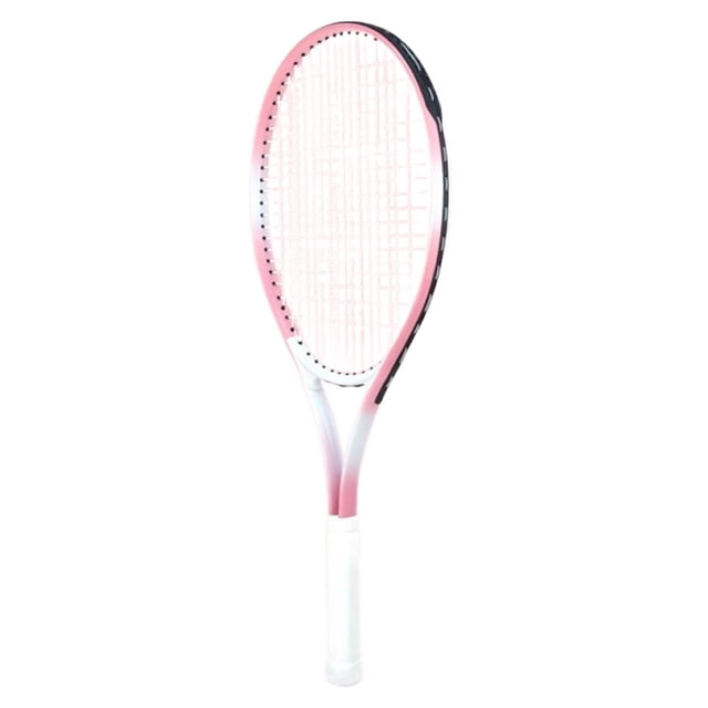 Quzzie Tennis Racket Durable Alloy Lightweight Racquet Pre Strung with Comfortable Wear Resistant Grip and Shock Absorbing Handle Suitable for Adults Beginners Sports Pink