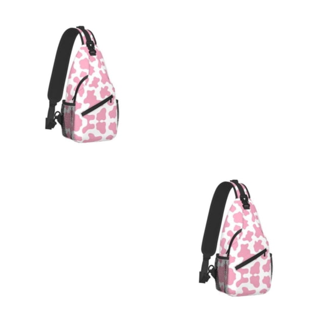 Minnieouse de senderismo Hebilla de plástico para un rendimiento resistente y duradero en cualquier sendero Bolso de hombro para hombre Manchas manchas rosas y blancas 2Conjunto