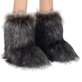 thumbnail image 1 of Botas Invierno A Media Pantorrilla Peludas Mujeres Zapatos Planos Al Aire Libre Peludos Y Esponjosos, 1 of 8