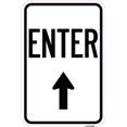 thumbnail image 1 of SignMission A-1218-24097 12 x 18 Po Panneau en Aluminium - Entrez Signe Entrer avec Flèche vers le Haut, 1 of 1