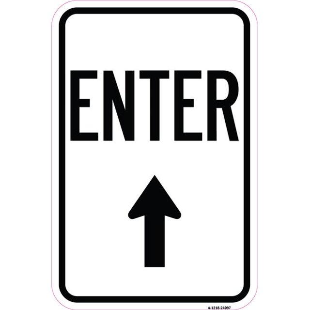 SignMission A-1218-24097 12 x 18 Po Panneau en Aluminium - Entrez Signe Entrer avec Flèche vers le Haut
