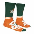 thumbnail image 3 of ODD SOX, Crush Orange Half Stripe, Fun Graphic Print Crew Socks for Men, Large, 3 of 6