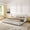 Beige, variant on Harper & Bright Designs King Size Upholstered Floor Bed with Tall Curved Headboard , Modern Minimalist Platform Bed Frame with Sturdy Leg Support for Bedroom, Beige