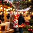 thumbnail image 5 of Christmas Letter Ornament, Red Alphabet Initial L Hanging Decoration with Snowman Christmas Tree Ornament for Family Name Display, 5 of 7