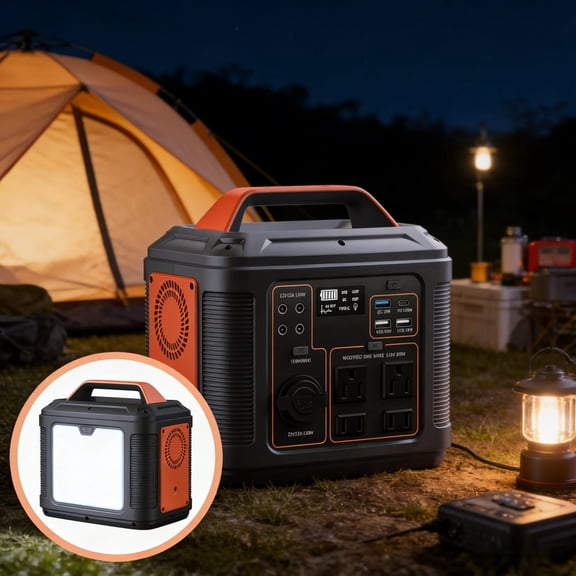 Riwcyla Portable Power Station 80000mAh 296Wh, 300W(Peak 600W) AC Outlet Backup Power for Camping & Emergency