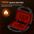 thumbnail image 3 of Electric Sandwich Maker, 2 Sandwich Maker 750W Panini Press, with Non-stick Flat Plates, Indicator Lights, Cool Touch Handle, Easy to Clean and Store, 3 of 7