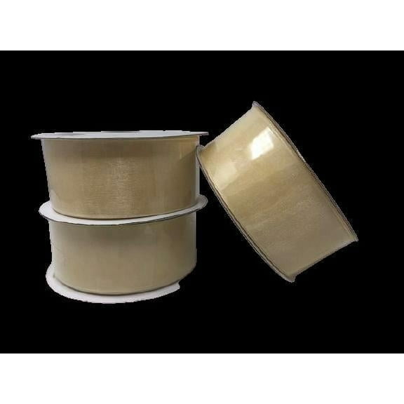 Ivory Organza Sheer Ribbon - 25 Yards X 1.5 Inch - 75 Yds Total - 3 Pack