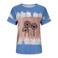 thumbnail image 4 of Women Summer Crewneck Tshirt Tops Casual Trendy Loose Fit Tunic Tees Ladies Sexy Short Sleeve Comfy Sweatshirts Blouses, 4 of 4
