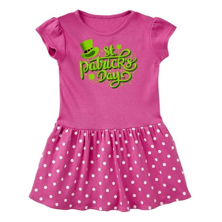 

Inktastic St. Patrick s Day Hand Lettering with Green Top Hat Gift Baby Girl Dress