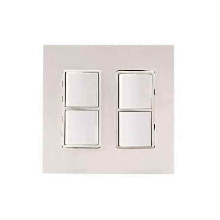 EFDWPS-Eurofase Heating-Dual Duplex Switch Wall Plate and Gang Box - 20 Amp Per Pole-Silver Finish