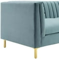 thumbnail image 5 of Modway Ingenuity Channel Tufted Performance Velvet Sofa in Light Blue, 5 of 6