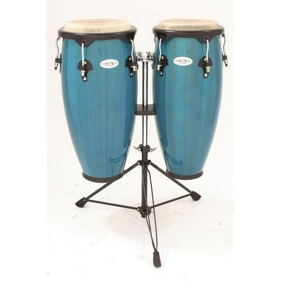 Toca 2300BB Synergy Series Wood Conga Set with Stand, Bahama Blue