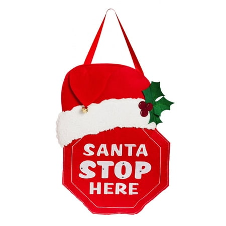 evergreen santa stop here lighted outdoor safe fel