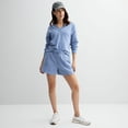thumbnail image 4 of Women's Sonoma Goods For Life® French Terry V-Neck Sweatshirt Color: Blue Size: SMALL, 4 of 4