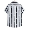 thumbnail image 1 of Chemise Rayée Homme Chemise Rayée à Manches Courtes Décontractée à Revers Cardigan Grande Taille, 1 of 5