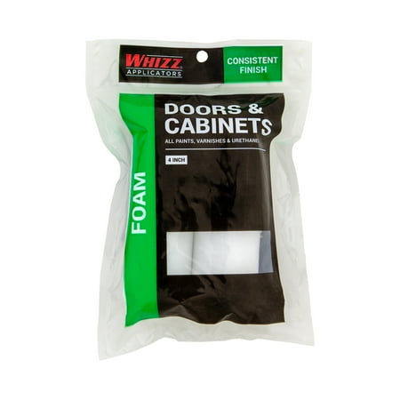 WHIZZ 4" Foam Mini Paint Roller 2-Pack Refills for Cabinets and Doors