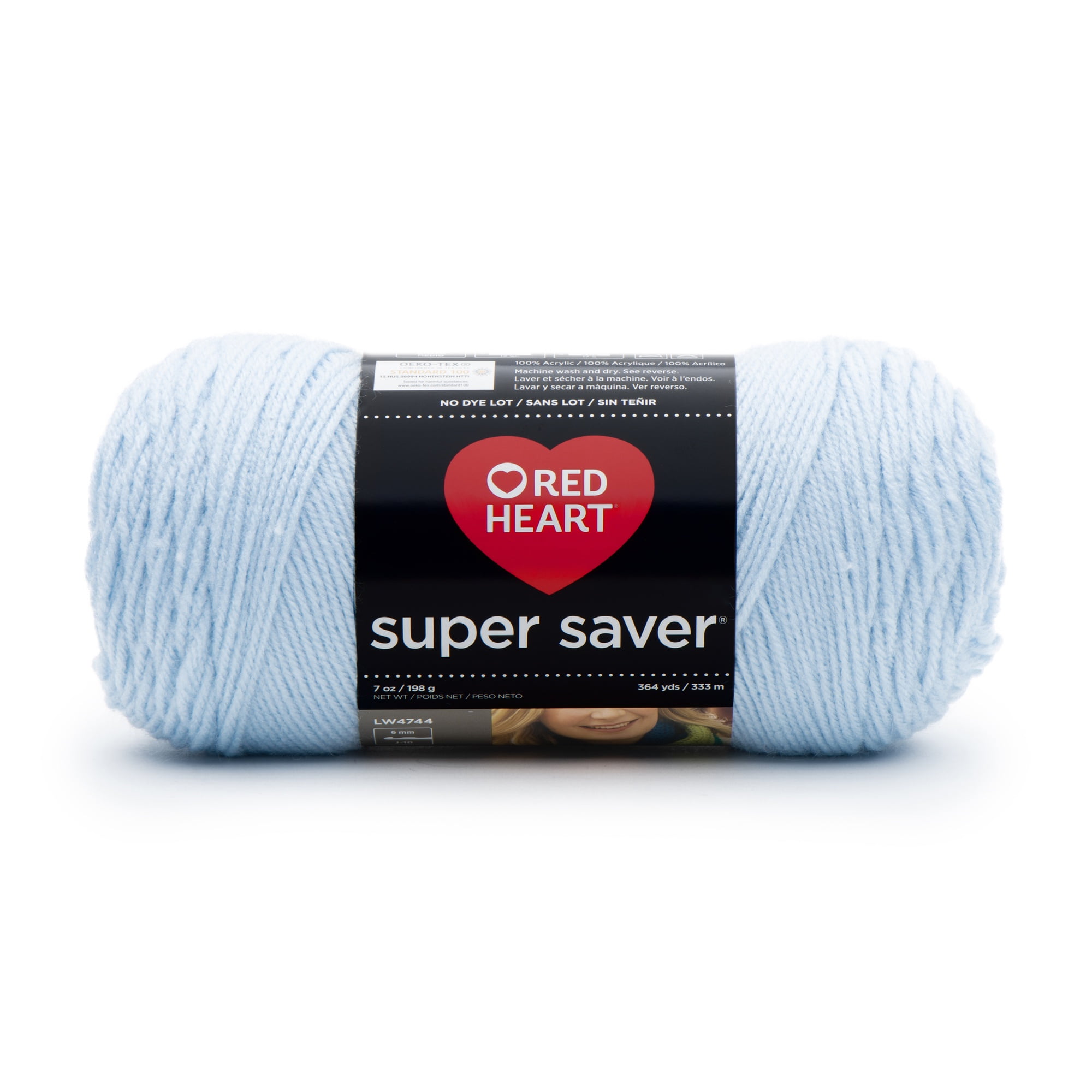 (6 pack) Red Heart® Super Saver™ #4 Worsted Acrylic Yarn, Lightblue 7oz/198g 364yd