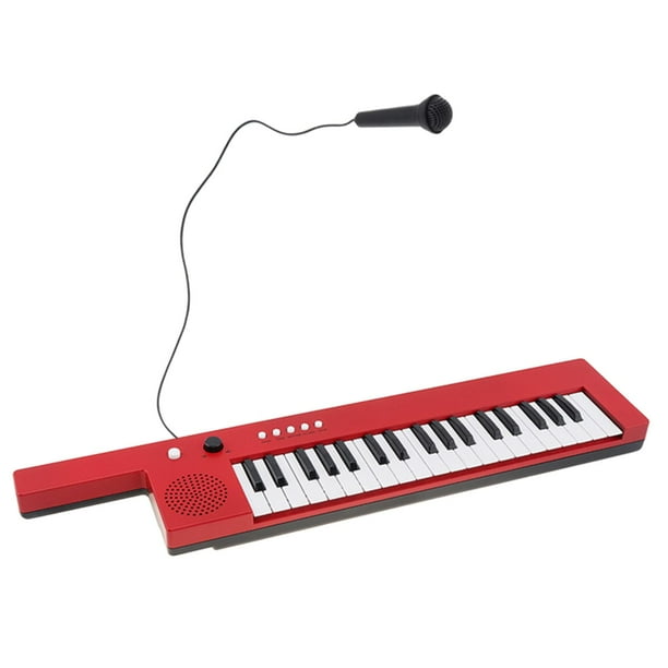 Piano de teclado musical duradero, portátil, práctico y multifuncional. Rojo