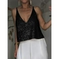 thumbnail image 3 of Liacowi Women's Summer Casual Cami Tops Sleeveless Deep V Neck Sequins Tank Tops for Party, 3 of 9