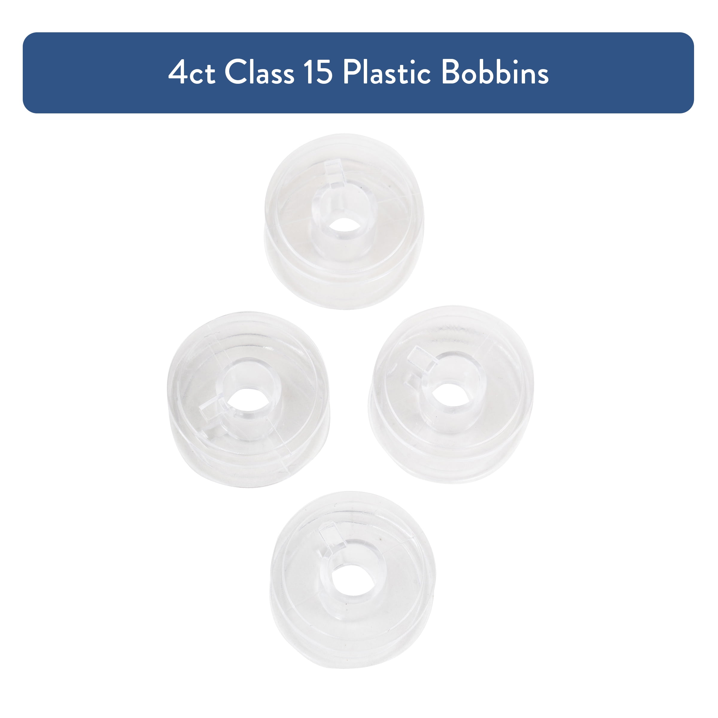 Hello Hobby Class 15 Plastic Clear Transparent Bobbins, 4 Count