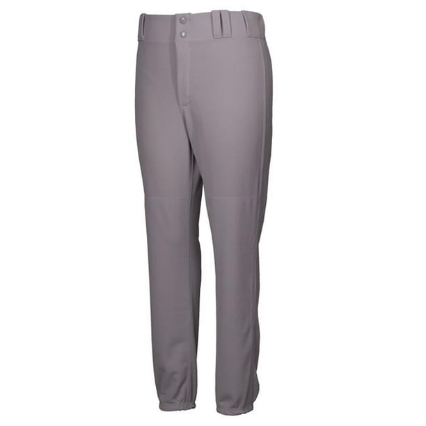 Adult Polyester Double Knit Baseball Pant, Grey 2XL