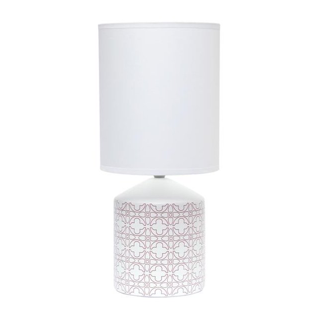 Simple Designs LT2077-FLO Lampe de Table Imprimés Frais, Fleurs Beiges