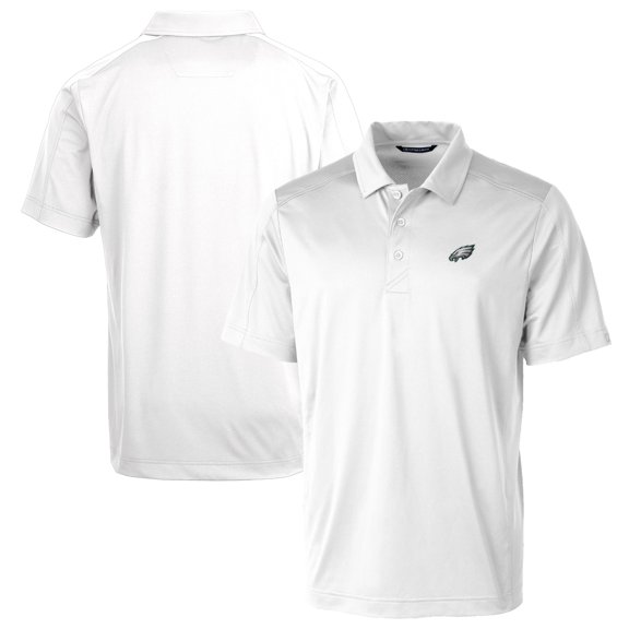 Men's Cutter & Buck White Philadelphia Eagles Prospect Textured Stretch Polo