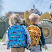 Wildkin Kids 12 Inch Backpack for Toddler Boys and Girls, Insulated Front Pocket (Under Construction Yellow)
