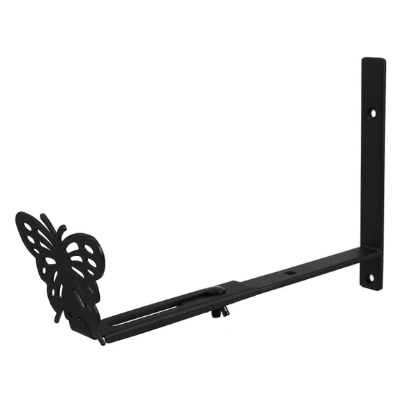 YEAHIBABY Adjustable Butterfly Flower Box Bracket Iron for Outdoor Use Black
