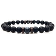 thumbnail image 2 of Personality Men's Black Volcanic Stone Bracelet, 2 of 5