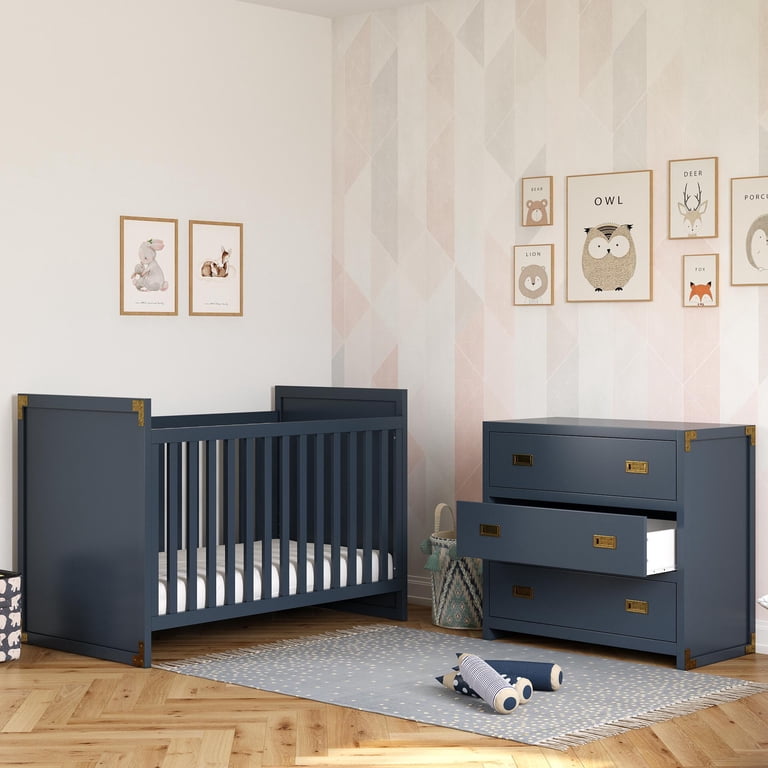 sachin and babi light blue dress Baby Relax Miles 3-Drawer Dresser | Campaign Style, Graphite Blue