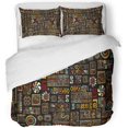 thumbnail image 1 of ABPHQTO Juego de ropa de cama de 3 piezas Funda nórdica antigua abstracta tribal con patrón con 2 fundas de almohada para la decoración de la habitación del hogar, 1 of 1