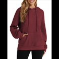 thumbnail image 2 of Sudadera con Capucha para Mujer, Informal, de Larga, con Cordón Ajustable, Estilo Waffle, Holgada, con Bolsillo Rojo Oscuro L, 2 of 10