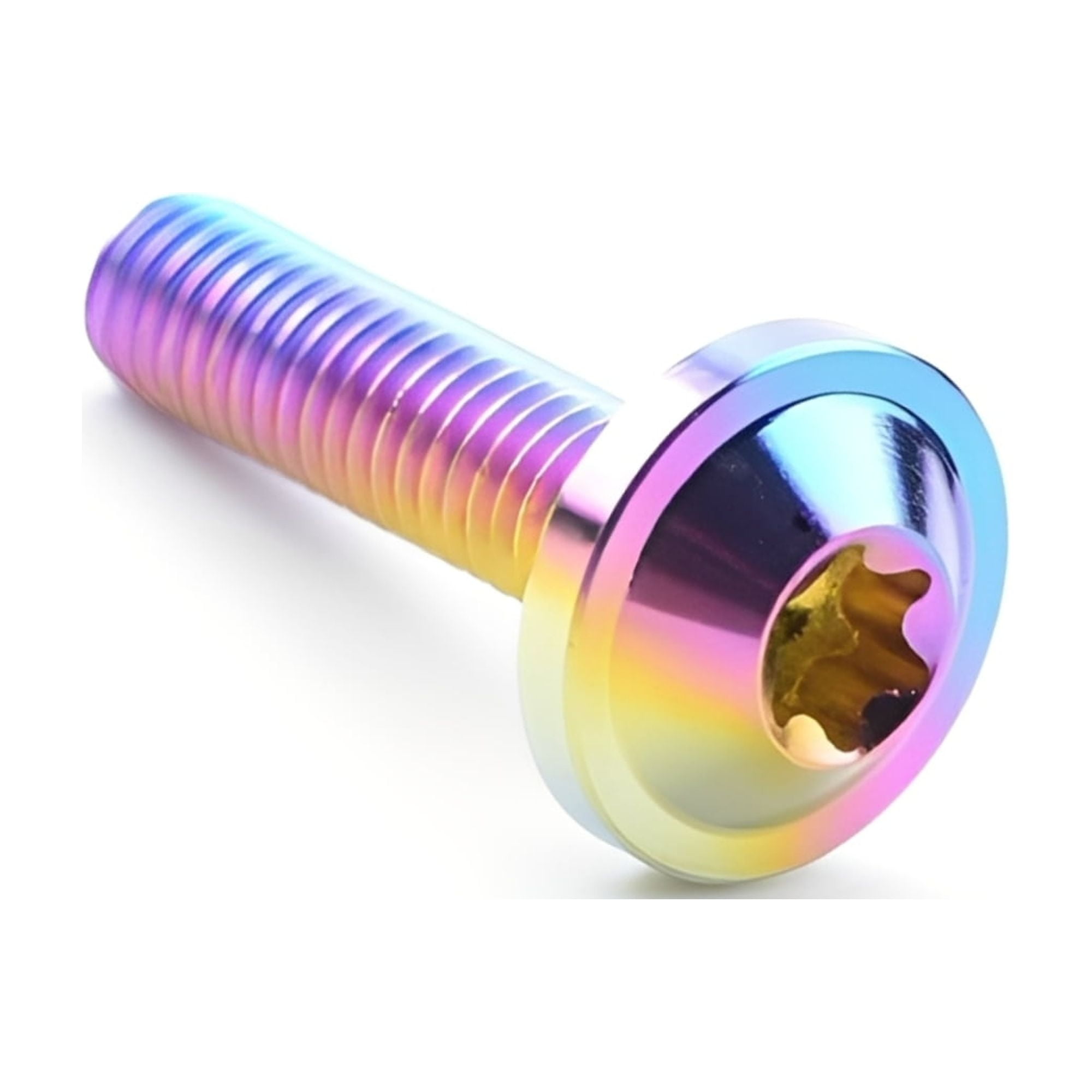 4pcs Titanium Ti M6x15mm Button Torx Head Bolt Screw for Bicycle Motorcycle M6x15, Glossy Candy Color