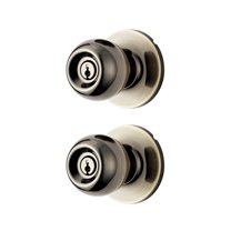 Hyper Tough Two Keyed Entry Ball Locking Doorknobs Antique Brass Finish Twin Pack