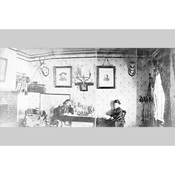 24x36 gallery poster, General George Armstrong Custer and his wife at Fort Abraham Lincoln, Dakota Territory, 1874