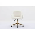 thumbnail image 5 of Modern Velvet Fabric Home Office Chair,360° Swivel Desk Chair,Height Adjustable Reading Armchair with Gold Metal Legs and Universal Wheels,for Living/Room Bedroom/Computer Task, 5 of 7