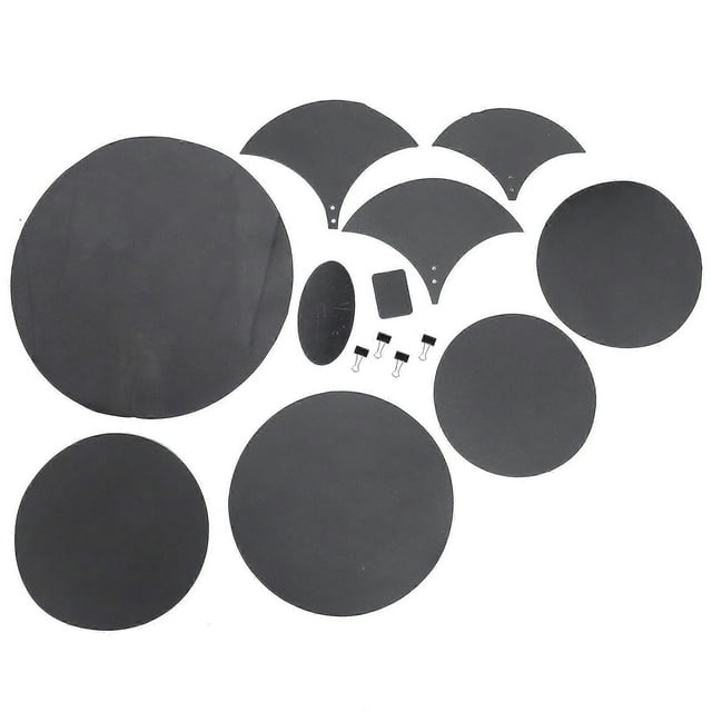 14pcs Drum Mute Pad Mats Silencer Drum Head Pads Belt Mats for Drum (Black)