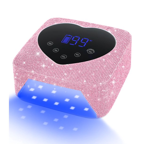 Lámpara de uñas UV HUGMAPLE de 74 W, inalámbrica y recargable con 5 temporizadores