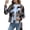 Rm-08 Black Orange Grid, variant on Women's Cropped Plaid Shacket Jacket Fashion Casual Button Down Lightweight Outwear Flannel Plaid Shirts Casual Jackets with Pockets