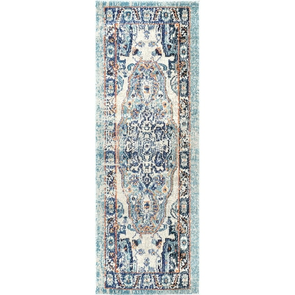 nuLOOM Corbett Vintage Boho Runner Rug, 2' 6" x 6', Blue