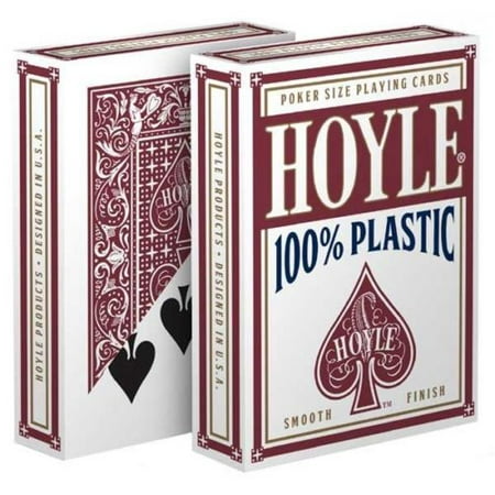1 Deck Hoyle 100% Plastic Standard Poker Playing Cards Red Brand New