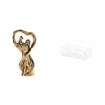 thumbnail image 1 of Figura de pareja, escultura de amantes, regalo de aniversario, organizador de pared de metal con estantes flotantes, cesta de almacenamiento de alambr, 1 of 8