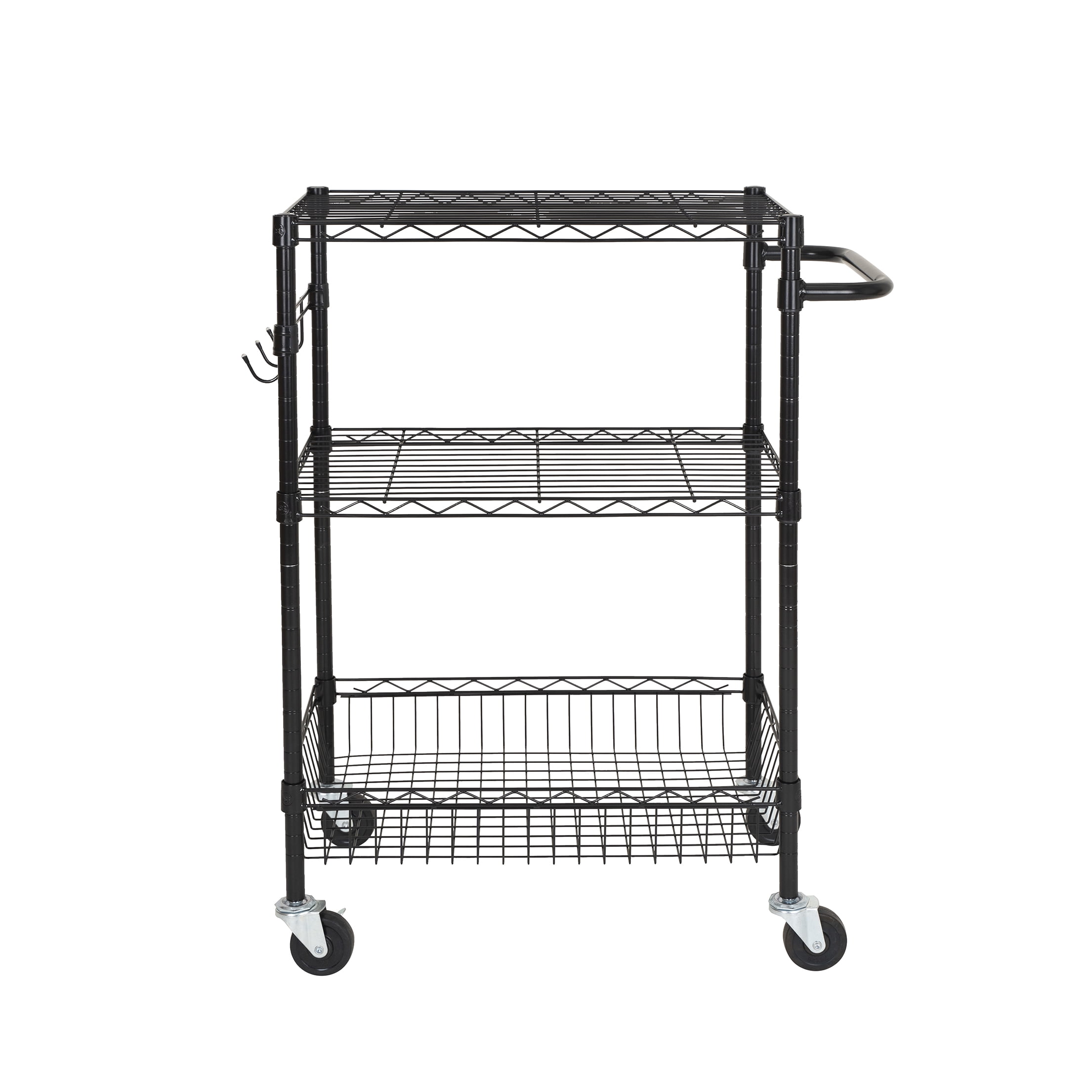 Hyper Tough 3-Tier Shelving Unit, W30 x D14 x H39 Multipurpose Garage  Plastic Shelf Organizer, Black