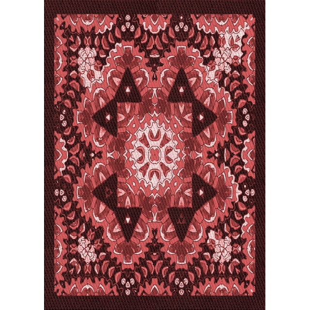 Ahgly Company Tapis Rectangulaire Lavable en Machine Intérieur Transitionnel Rouge Bordeaux, 3 Pieds x 5 Pieds