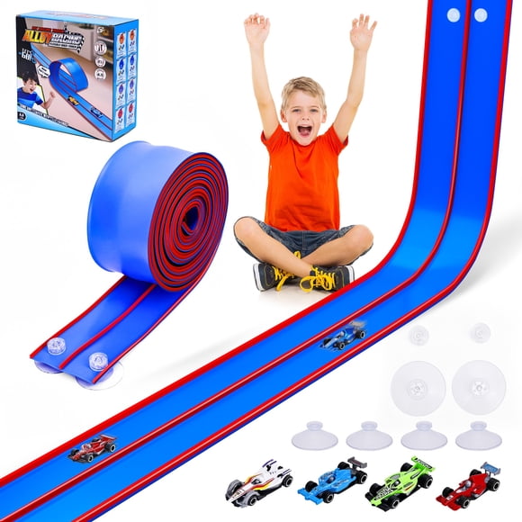 Pista de Autos de Carrera Flexible FUTESI 4.5m con Ventosas para Niños 3+